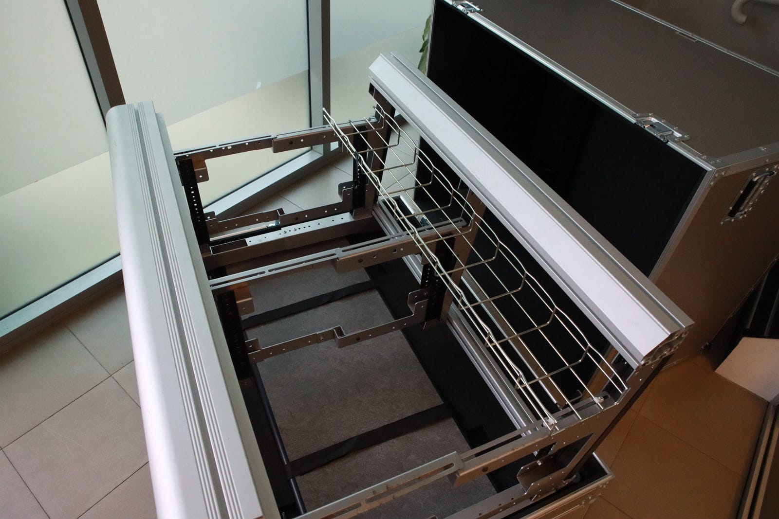 two bay bench road cases