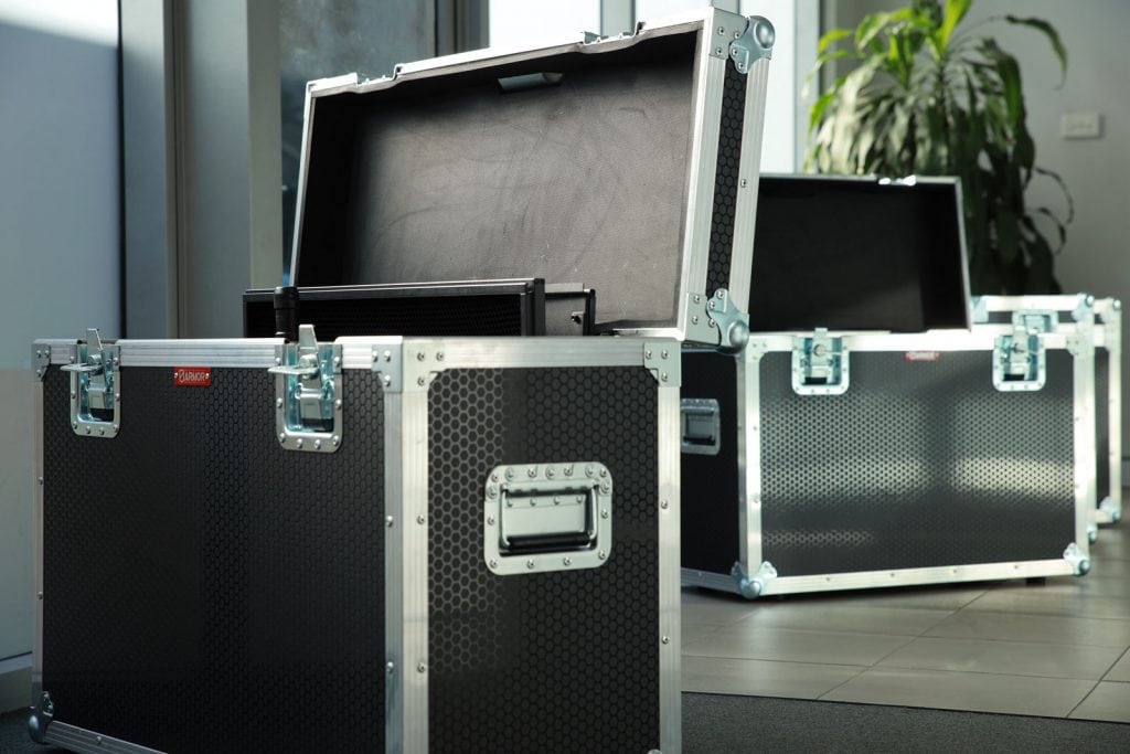 flight case for AFTRS gemini litepanel road case