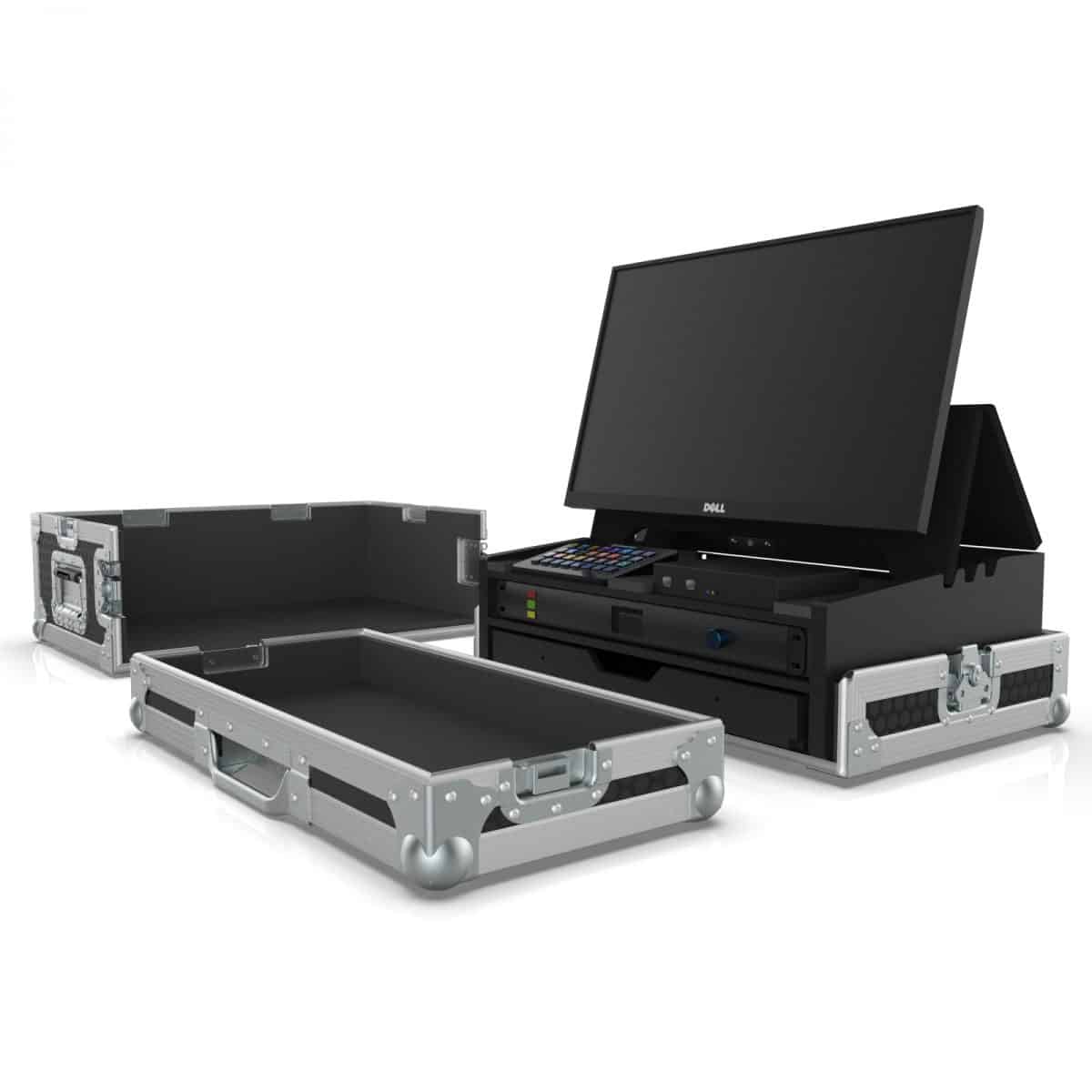 Video Production Case for ELGATO Stream Deck XL with 24 inch LED Monitor