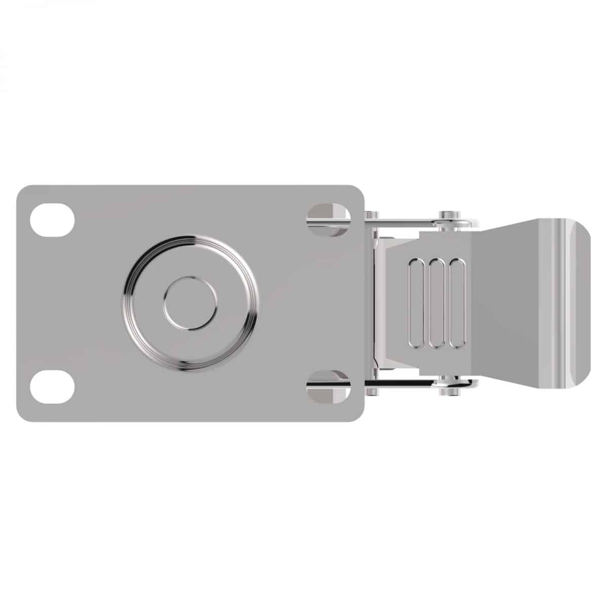 Carjet 3B 4″/100Mm Ultra-Quiet Rubber Swivel Castor W/ Brake, 100Mm Diameter, 120Kg, 130Mm Installed