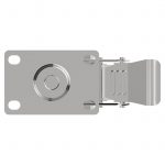 Carjet 3B 4″/100Mm Ultra-Quiet Rubber Swivel Castor W/ Brake, 100Mm Diameter, 120Kg, 130Mm Installed