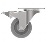 CARJET 2E-B 75mm-3″ Braked Rubber Swivel Castor