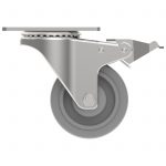 CARJET 2E-B 75mm-3″ Braked Rubber Swivel Castor