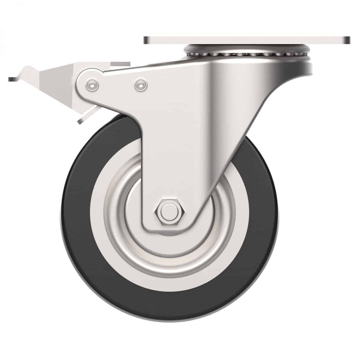 CARJET 4A-B 100X28mm /4" Braked Polyurethane Swivel Castor