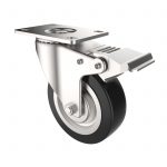 CARJET 4A-B 100X28mm /4" Braked Polyurethane Swivel Castor
