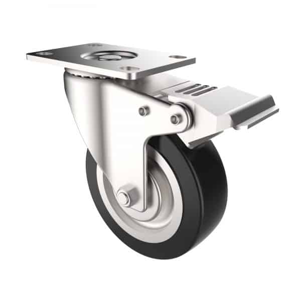 CARJET 4A-B 100X28mm /4" Braked Polyurethane Swivel Castor