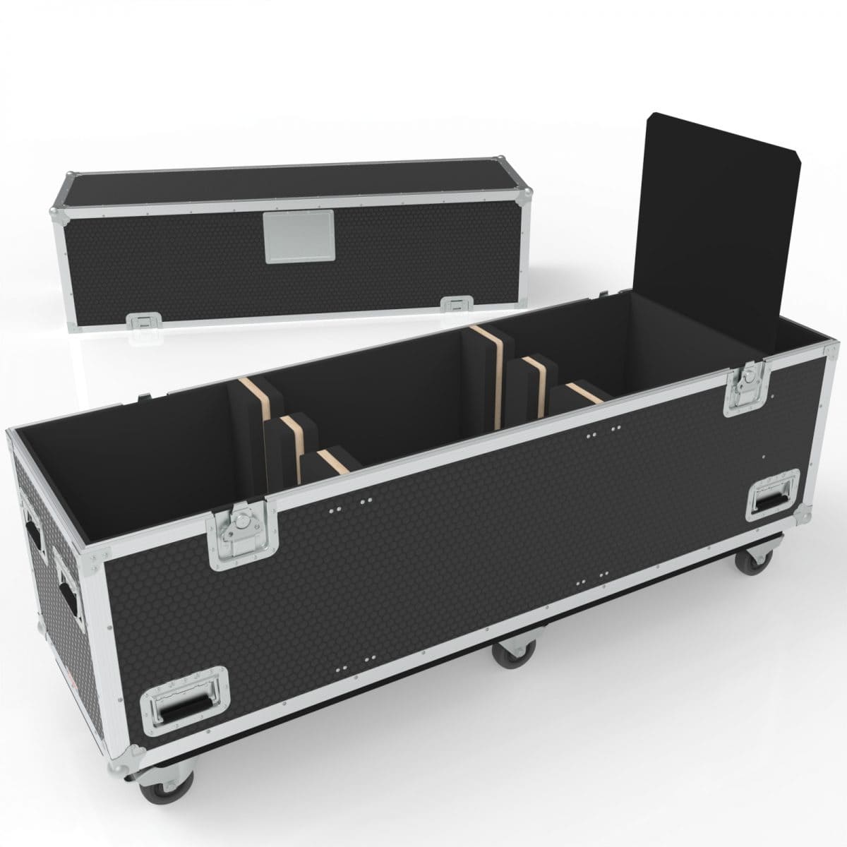 Twin TV Road Case with End Compartment