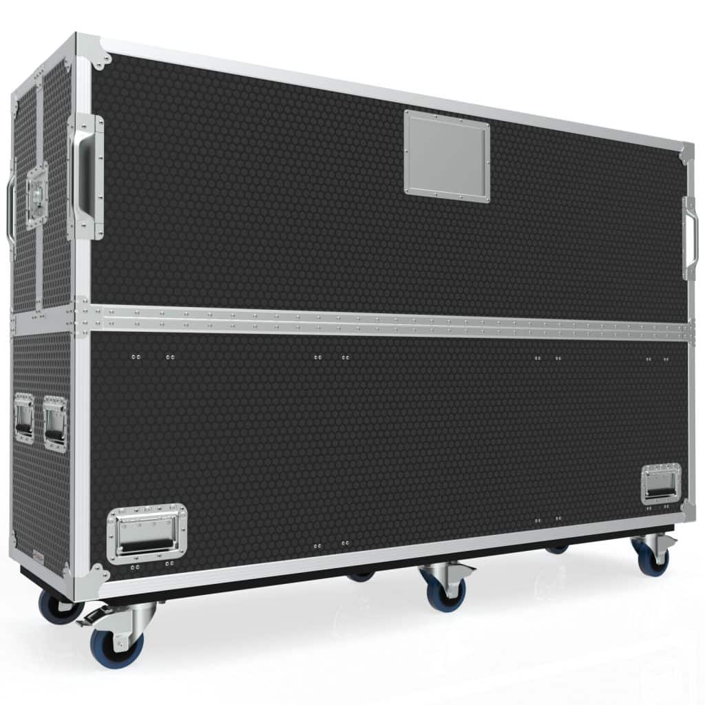 Twin TV Road Case with Clamshell Split Lid