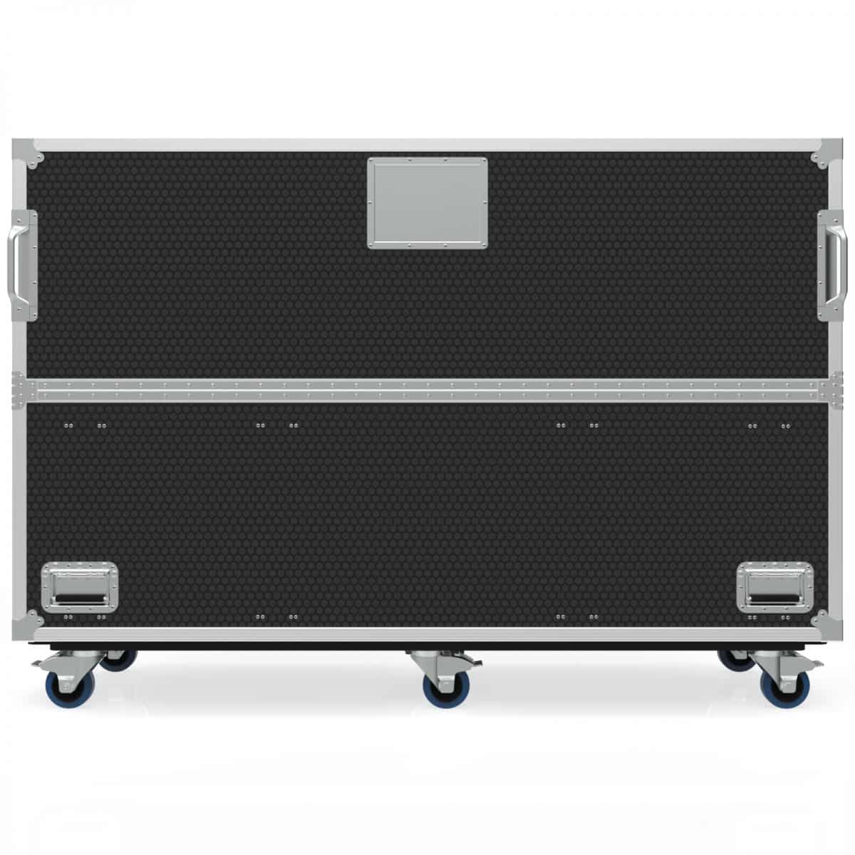 Twin TV Road Case with Clamshell Split Lid