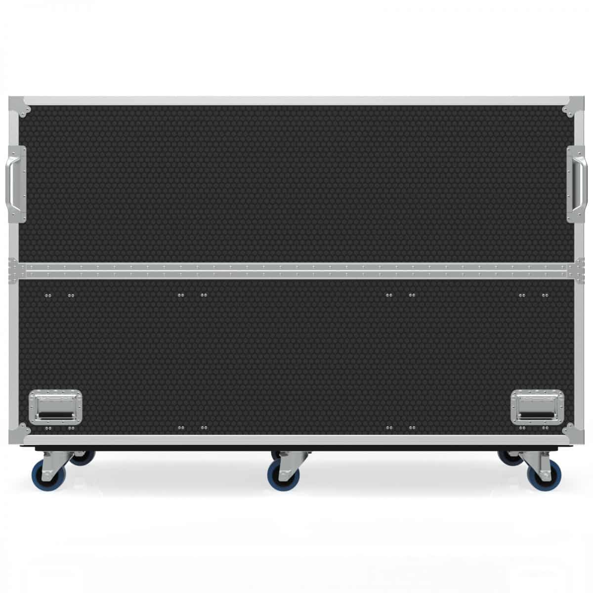 Twin TV Road Case with Clamshell Split Lid