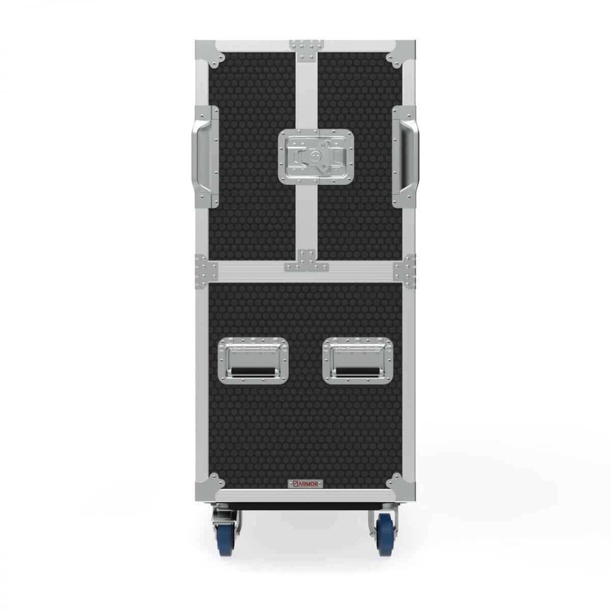 Twin TV Road Case with Clamshell Split Lid