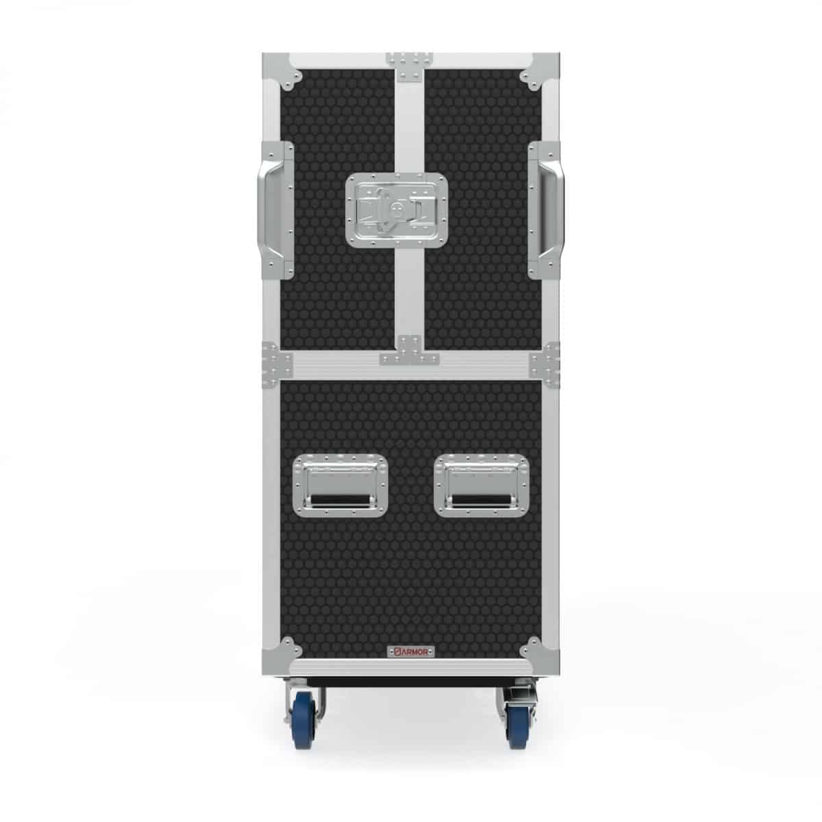 Twin TV Road Case with Clamshell Split Lid
