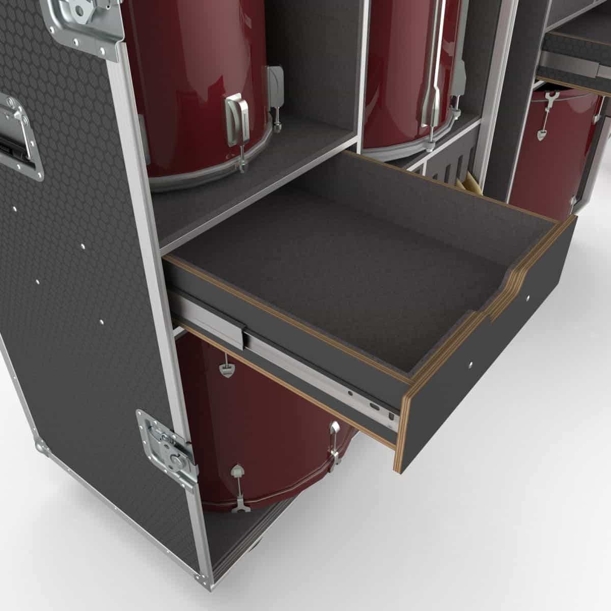 Road Case for Drum Kit-Red Rock