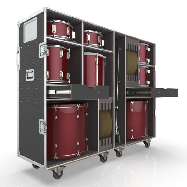 Road Case for Drum Kit-Red Rock