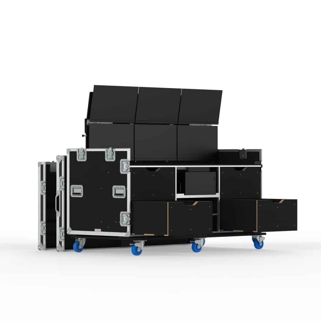 Video Production Workstation Road Case FP3-SL6, 6 Monitors, Motorized ...