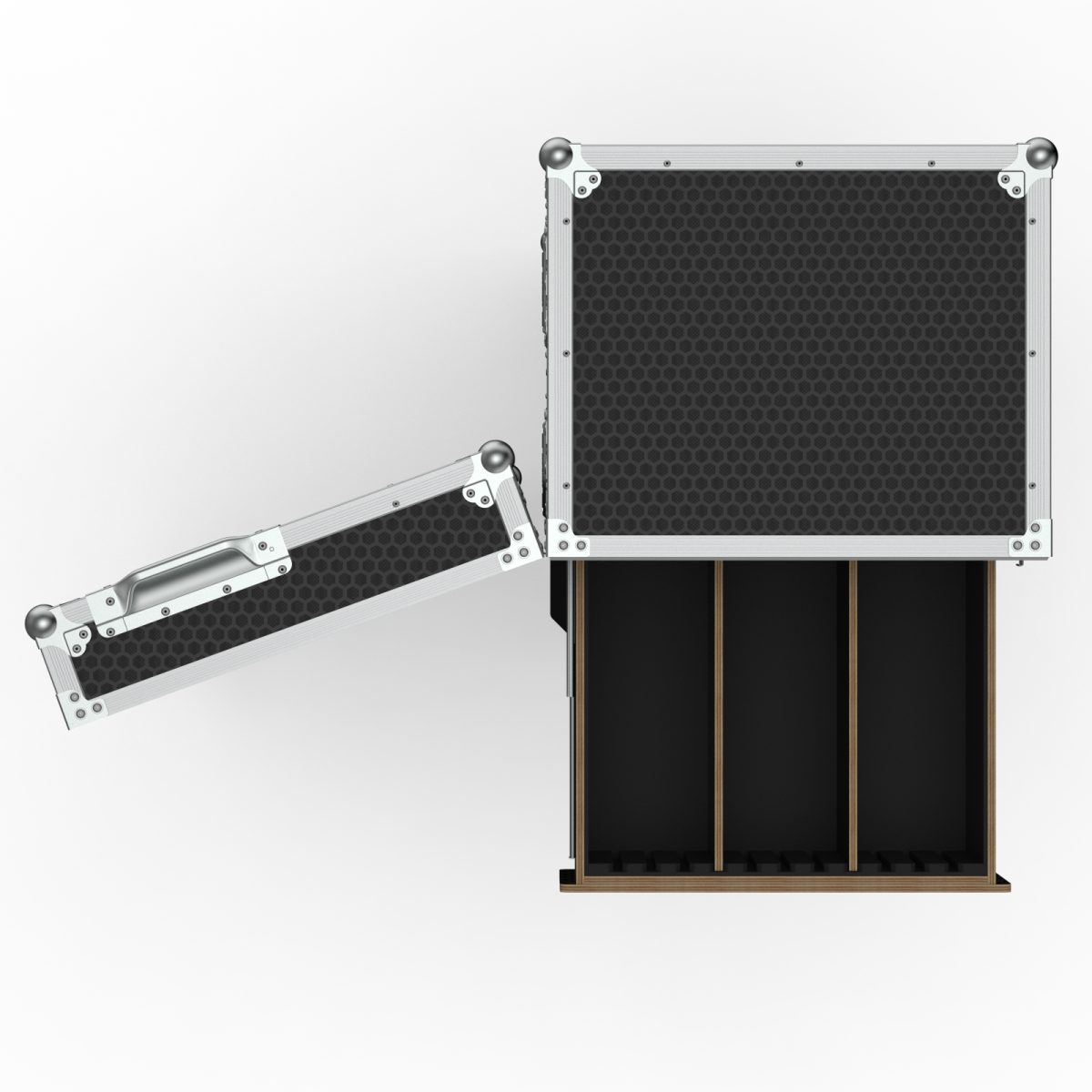 Drawer Road Case With 5 Drawers And 3 Door Pockets, Recessed Drawer Handles, Foam Lined