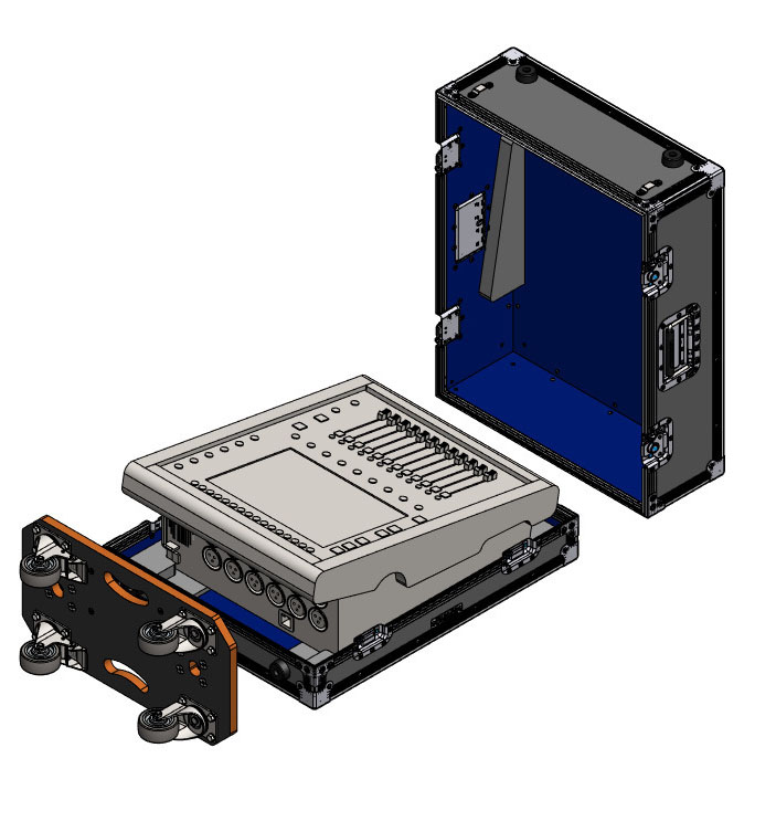 Flight Case with Removable Caster Board