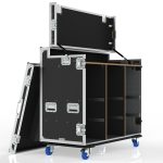Workstation Road Case For Storage Crates, Removable Front Lid With Leg, Gas Strut Top Lid