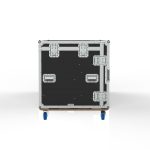 VISION PRODUCTION FLYPACK WORK STATION ROAD CASE WITH MOTORIZED LIFT FOR 6 MONITORS, PULL OUT TRAYS