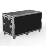 VISION PRODUCTION FLYPACK WORK STATION ROAD CASE WITH MOTORIZED LIFT FOR 6 MONITORS, PULL OUT TRAYS