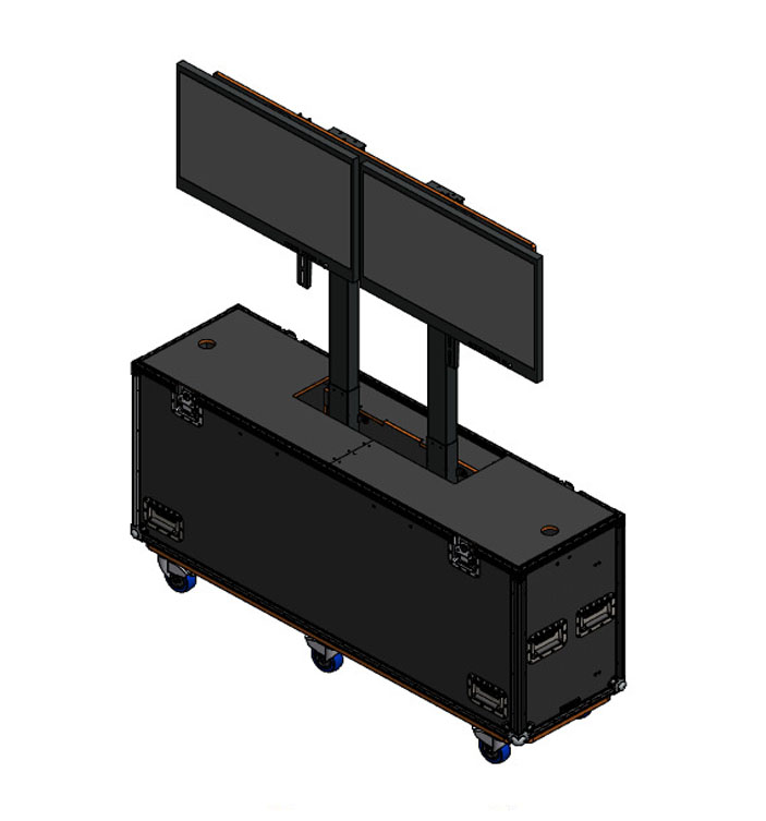 TV Case with Built-in Double Post Lift