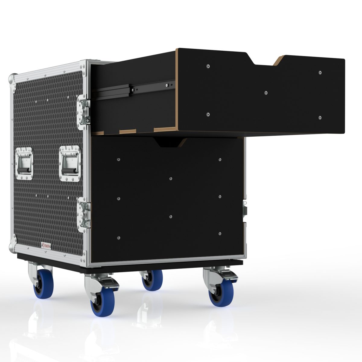 Drawer Case With Front Removable Lid, Door And 2 Drawers