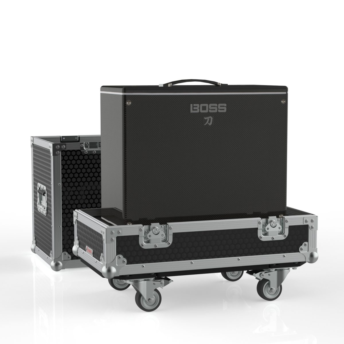 Boss Katana-100 amplifier road case Isometric view