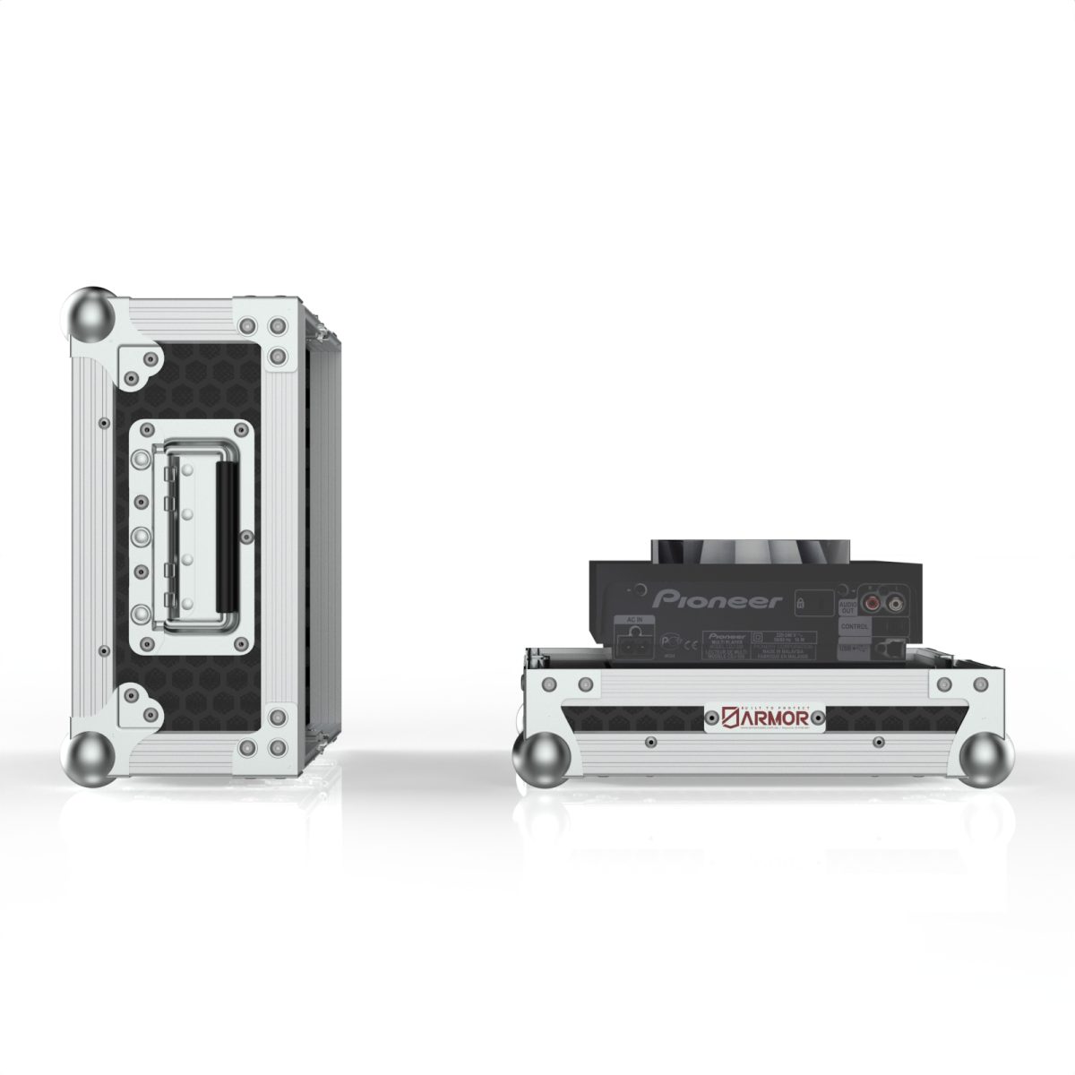 MIXR CDJ 350 LEFT VIEW OPEN VIEW GROUND PLANE