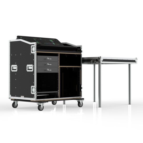 ARMOR WS-AX SERIES WORKSTATION ROAD CASE FOR ALLEN & HEATH AVANTIS WITH 2 RACK BAYS, SCENE CHANGE LO