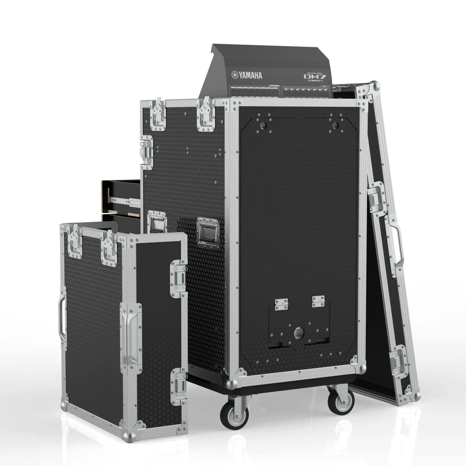 YAMAHA ヤマハ 純正プロ　木製 19インチ ラックケース12U キャスター WS-YAM-DM7-ISOMETRIC-