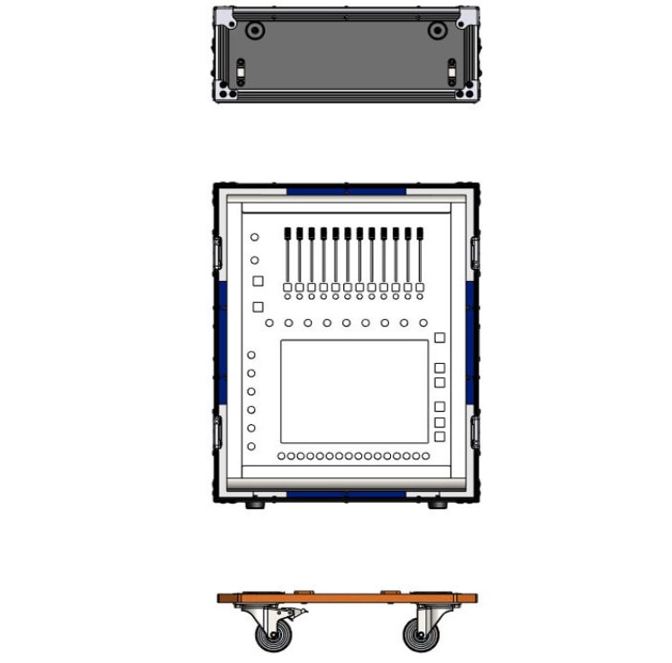 MIXR-DIGI-SD11I-F 8 Flight Case with Removable Caster Board
